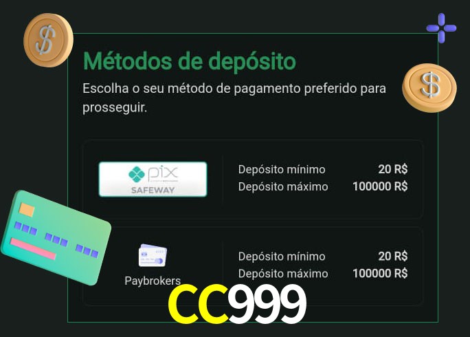 O cassino CC999bet oferece uma grande variedade de métodos de pagamento